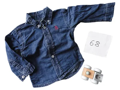 el caballo Kinder Hemd Gr. 68 Blau Casual Baby Freizeithemd Baumwolle
