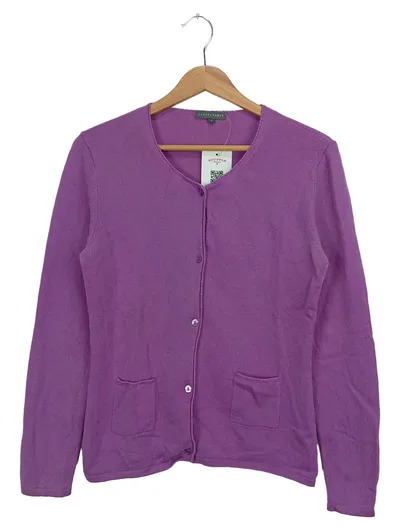 SANDRA PABST Damen Strickjacke Gr. 38/M Lila Klassisch Elegant Cardigan