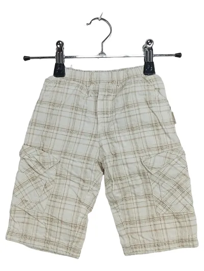 KANZ Baby Cargo Shorts kariert Gr. 68 Beige Jungen Sommer Hose
