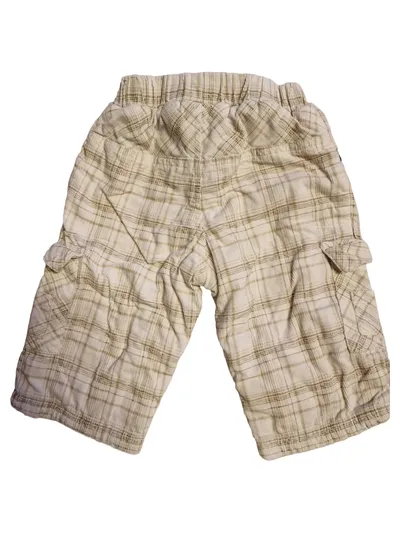 KANZ Baby Cargo Shorts kariert Gr. 68 Beige Jungen Sommer Hose