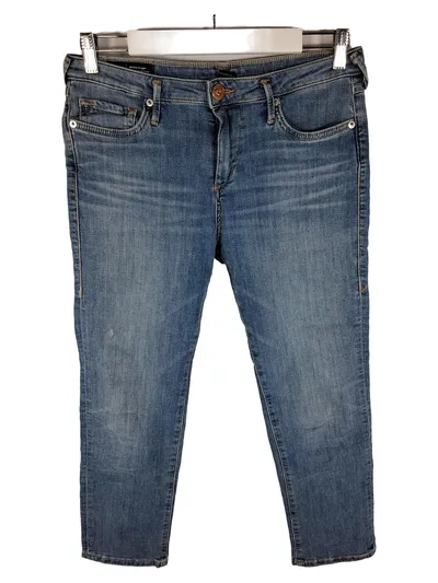 True Religion Cora Damen Jeans Straight Leg Mid Rise W29 Blau Denim
