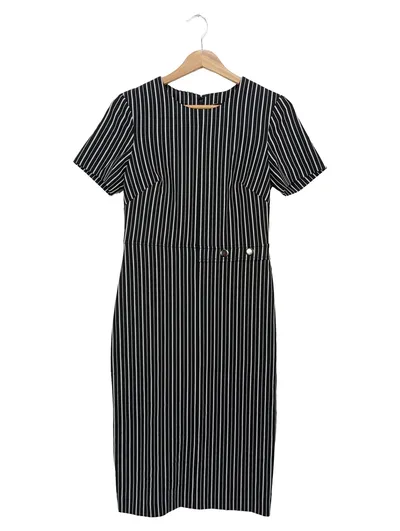 BANANA REPUBLIC Businesskleid Damen 36/S Schwarz Gestreift Kurzarm