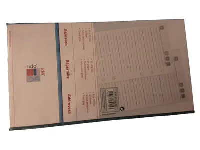 Rido ide Schreibmappe Notizbuch Adressen Einlagen Grau 93x172mm