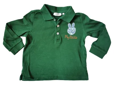 Original Marines Jungen Poloshirt Langarm Gr. 12M/80 Grün Casual