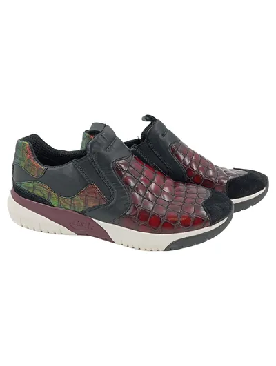 ASN Damen Sneaker low Gr. 38 Rot Casual Tierdruck