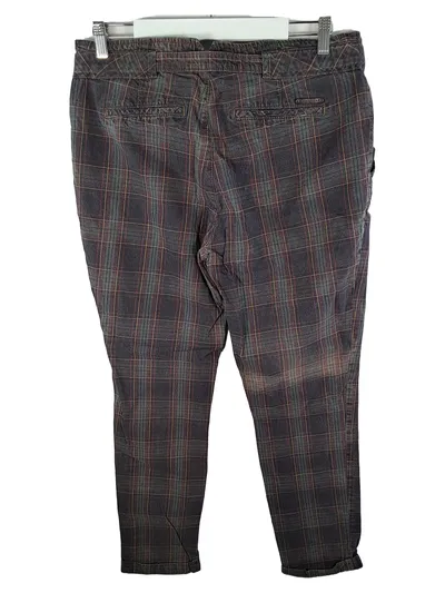 ROSNER Damen Cordhose Kariert Grau Baumwolle Gr. 42 Casual Alltag