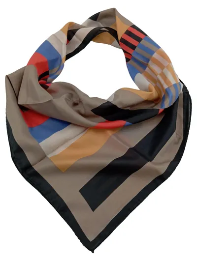 RENOIR Damen Tuch Mehrfarbig Elegant Geometrisch Schal 76x78 cm Polyester