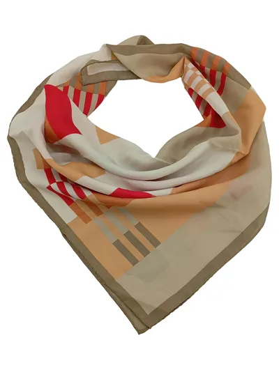 RENOIR Damen Tuch Mehrfarbig Elegant Geometrisch Polyester Schal 76x78 cm