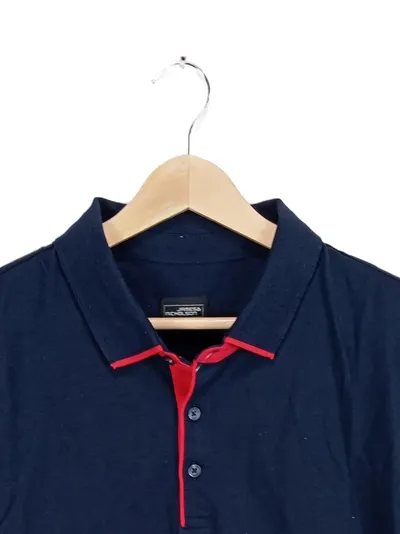James & Nicholson Herren Poloshirt Gr. L Navy Blau Rot Baumwolle