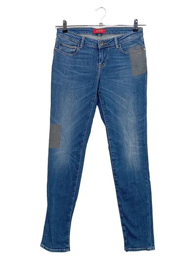 GUESS Damen Jeans Wide Fit W27/36 S Blau Casual Baumwolle