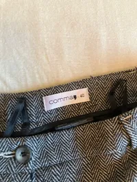Comma Stoffhose Damen Grau Fischgrät Business Klassisch Gr. 40 L31 2
