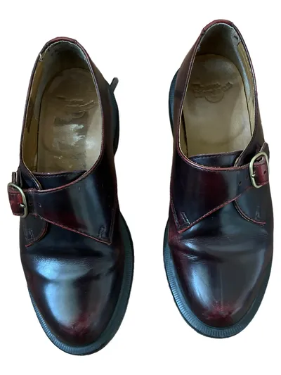 Dr. Martens Slipper Damen 37 Rot Klassisch Monkstrap Schnalle