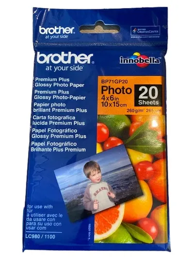 Brother Premium Plus Fotopapier glänzend 10x15cm 20 Blatt 260g/m²
