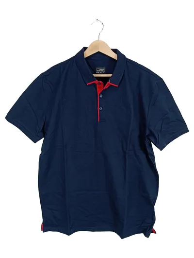 James & Nicholson Herren Poloshirt Navy Blau Rot Gr. L Baumwolle