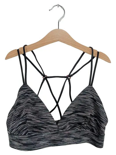 ABERCROMBIE & FITCH Damen Sport BH S Schwarz Gestreift Sportlich Kreuzträger