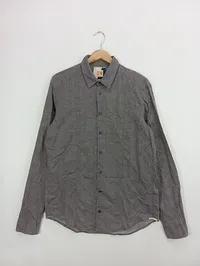 BOSS ORANGE Herren Freizeithemd Gr. 48/M Grau Casual Langarm Florales Muster 1