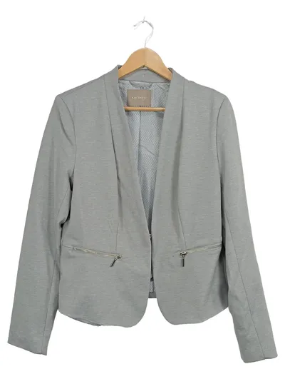 Orsay Blazer Damen Grau Gr. 42 Business Büro Langarm Reißverschluss-Details