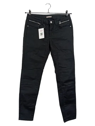 ORSAY Damen Skinny Jeans Schwarz Gr. 38 Stretch Zipper-Details