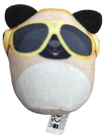 Squishmallows Kuscheltier Mops mit Sonnenbrille Stofftier Beige N/A