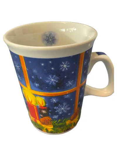 Schneesternchen Weihnachtstasse Keramik Schneeflocken Blau Limitierte Auflage
