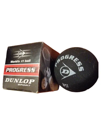 Dunlop Squashball Progress Schwarz Einzelball WSF Sport