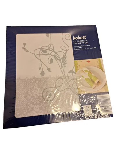 KOKETT Servietten 12 Stück Premium Papier Mehrfarbig Blumen 40,5x40,5cm Elegant