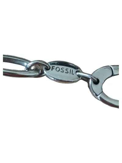 Fossil Damen Armband Edelstahl Silber Gliederarmband 20 cm Klassisch