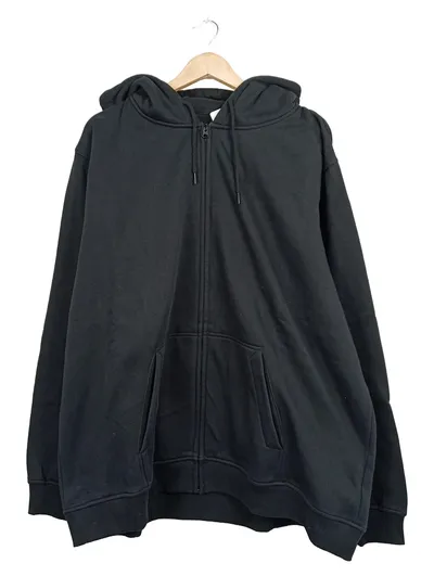 Build Your Brand Kapuzenpullover Herren 5XL Schwarz Zip Hoodie Baumwolle