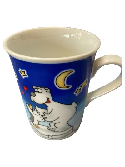 Flirt by R&B Tasse Bär Pinguin Glas Blau Charmant Loving Animals