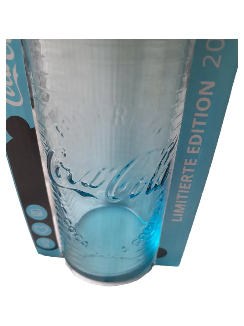 Coca-Cola Trinkglas Turquoise Logo Retro Limitierte Edition 2024 Türkis 14cm 2