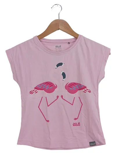 Jack Wolfskin T-Shirt Mädchen Gr. 128 Rosa Flamingo Print Outdoor