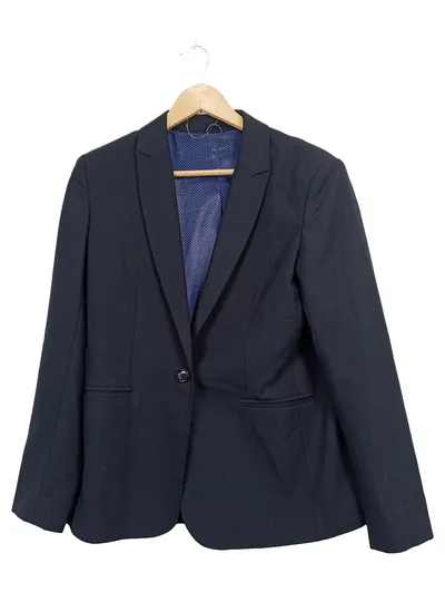 Selen Sellini Blazer Damen Blau Gr. 40 Business Jacke Büro Langarm Polyester