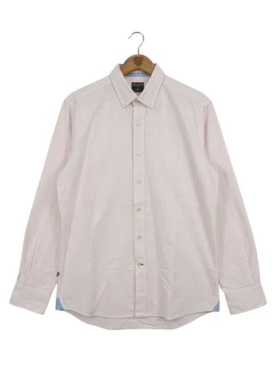 WELLINGTON Herren Business Hemd Rosa Gestreift Gr. L/41 Klassisch