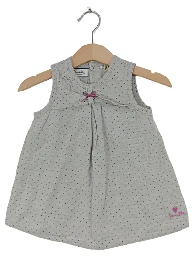 Sanetta Mädchen Sommerkleid Gr. 68 Grau Gepunktet Baumwolle Baby