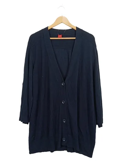 Olsen Damen Strickjacke Cardigan Langarm Uni Blau Gr. 48
