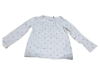 bellybutton Mädchen Langarmshirt Gr. 80 Weiß Sterne Casual