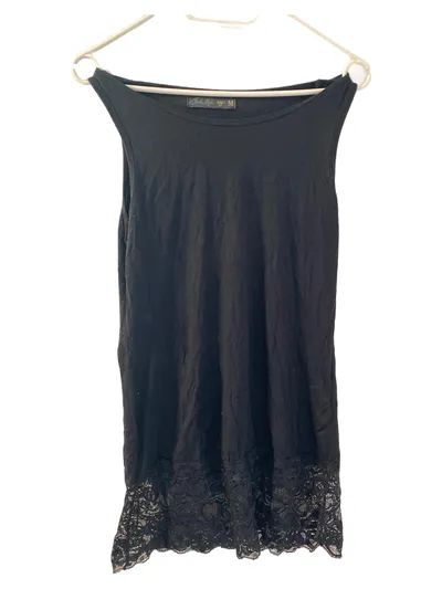 Fresh Made Damen Freizeitkleid Gr. 38/M Schwarz Casual Spitze