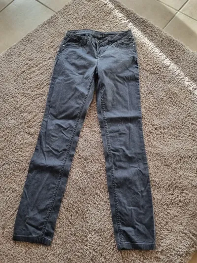 Street One Damen Stoffhose Gr. 34 W26 Grau Slim Fit Stretch