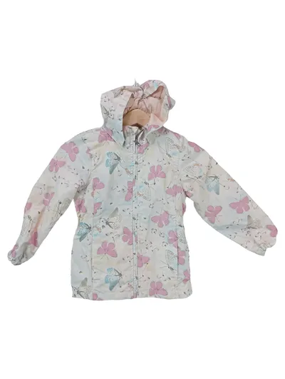 NAME IT Mädchen Outdoorjacke Schmetterlinge Gr. 110 Weiß Rosa
