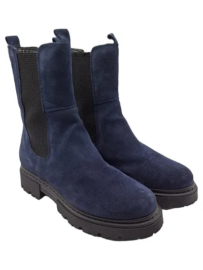 5th Avenue Chelsea Boots Damen Gr. 37 Wildleder Blau Stiefelette