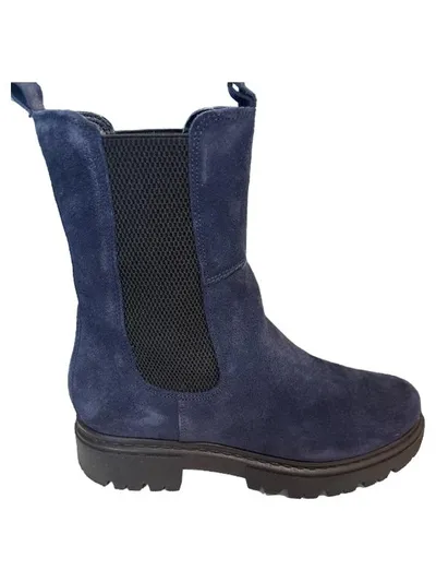 5th Avenue Chelsea Boots Damen Gr. 37 Wildleder Blau Stiefelette