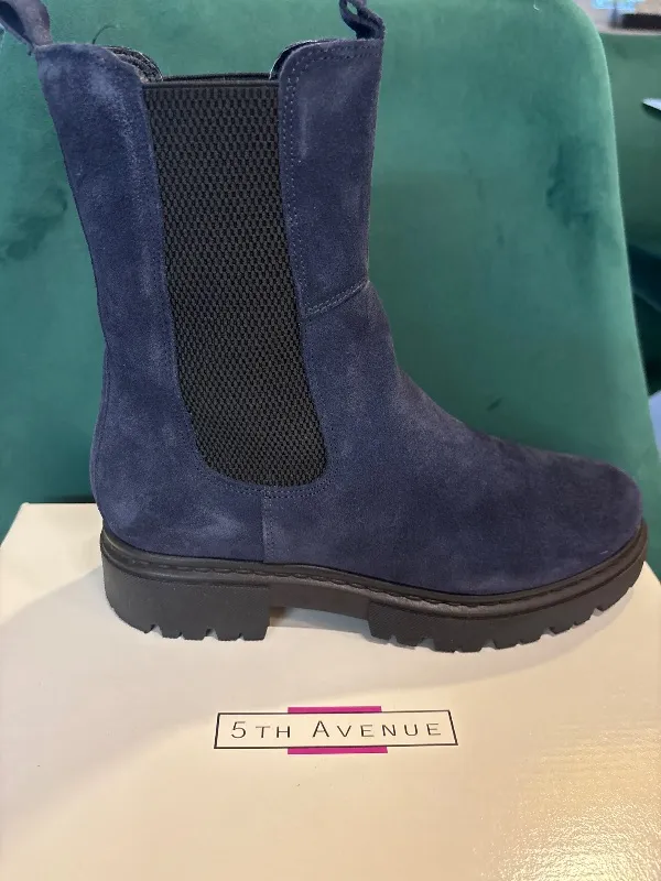 5th Avenue Chelsea Boots Damen Gr. 37 Wildleder Blau Stiefelette 4