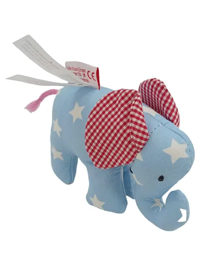 KäTHE KRUSE Baby Rassel Elefant blau Stofftier Greifling Spielzeug charmant