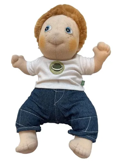 Rubens Barn Babypuppe Junge Stoffpuppe 35cm Baumwolle Mehrfarbig