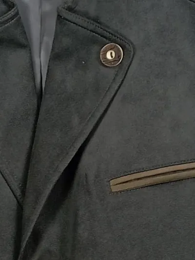 Alcaretta Herren Sakko Freizeit Grau Gr. 52 Lederdetails Polyester