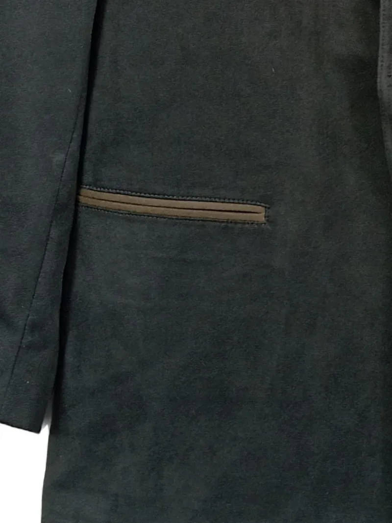 Alcaretta Herren Sakko Freizeit Grau Gr. 52 Lederdetails Polyester 3