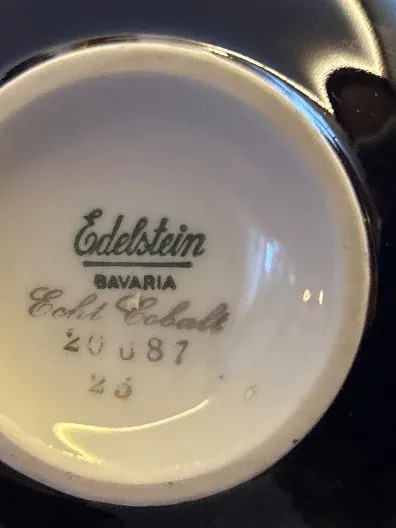 Edelstein Bavaria Echt Cobalt Vase Porzellan Blau 22cm Elegant Festlich 4