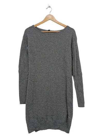 STILE BENETTON Damen Pullover Strick Wolle Meliert Grau Gr. M Langarm