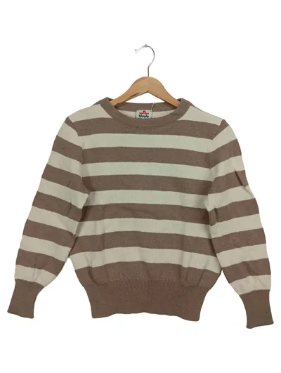 BLEYLE Damen Pullover Einheitsgröße Braun Gestreift Klassisch Schurwolle