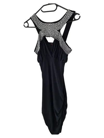 Young Blood Abendkleid Schwarz Strass Cut-Out Damen Gr. S/36 Elegant